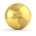 Gold globe side view Royalty Free Stock Photo