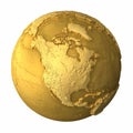 Gold Globe - North America Royalty Free Stock Photo