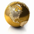 Gold Globe - North America Royalty Free Stock Photo