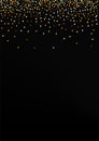 Gold Glow Falling Black Background. Vector Round Royalty Free Stock Photo