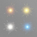 Gold glow particles bokeh. Glitter effect. Burst with sparkles.Golden Sparkling Glitters and Stars. Vector Festive Royalty Free Stock Photo