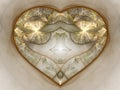 Gold glowing fractal heart Royalty Free Stock Photo