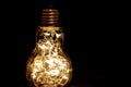 Gold glowing lightbulb