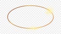 Gold glowing oval shape frame Royalty Free Stock Photo