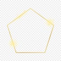 Gold glowing pentagon shape frame