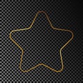 Gold glowing rounded star shape Royalty Free Stock Photo