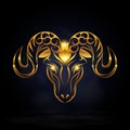 Gold goat symbol Royalty Free Stock Photo