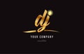 gold alphabet letter dj d j logo combination icon design