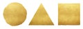 Gold, golden circle, square, triangle or pyramid shape Royalty Free Stock Photo