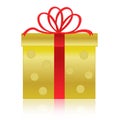 Gold / golden gift box Royalty Free Stock Photo