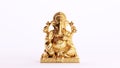 Gold Golden Hindu God Ganesha Ganesh Elephant Head Religious Wealth Luxury Art White Background Royalty Free Stock Photo
