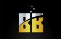 gold golden silver metallic color alphabet letter combination BB B B for logo icon design