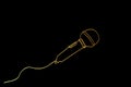 gold golden simple vector single one or continuous line microphone