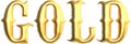 Gold golden text , 3d rendering Royalty Free Stock Photo