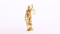 Gold Golden Woman Lady Justice Scales Protection Balance Judicial System Art Wealth White Background Royalty Free Stock Photo