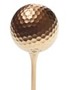 Gold golf ball Royalty Free Stock Photo