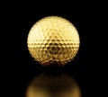 Gold golf ball Royalty Free Stock Photo