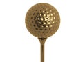 Gold golf ball Royalty Free Stock Photo