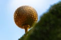 Golden golf ball is the world`s biggest sport Royalty Free Stock Photo