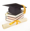 Gold Grad Cap Diploma Books 1