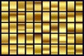 Gold gradient color set, gold metallic gradient color vector, gradient color pallet Royalty Free Stock Photo
