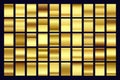 Gold gradient color set, gold metallic gradient color vector, gradient color pallet Royalty Free Stock Photo