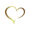 Gold gradient foil heart, Valentine day love golden design