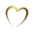 Gold gradient foil heart, Valentine day love golden design