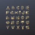 Gold gradient line geometrical latin font