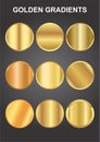 Gold gradients button swatches