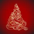 Gold Graphical Christmas tree