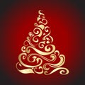 Gold Graphical Christmas tree