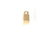 Gold Grater icon isolated on white background. Kitchen symbol. Cooking utensil. Cutlery sign. 3d illustration 3D render