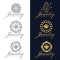 Gold and gray Jewelry logo vector set design