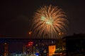 Gold green firework in Cleveland Royalty Free Stock Photo