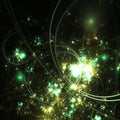 Gold and green fractal clockwork Royalty Free Stock Photo