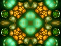 Gold and green fractal kaleidoscope