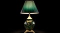 Gold And Green Table Lamp In The Style Of Mike Campau Royalty Free Stock Photo