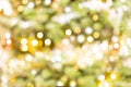 Gold Green Yellow Light Bokeh For Holiday Lights Background, Merry Christmas Or New Year Royalty Free Stock Photo