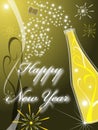 Gold greeting card for new year 2009 Royalty Free Stock Photo