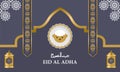 Gold and grey banner template eid al adha design