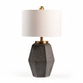 Gold And Grey Cement Table Lamp With High Detailing