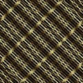 Gold grid 3d seamless pattern. Ornamental vector abstract lattice background. Geometric repeat surface backdrop. Golden textured Royalty Free Stock Photo