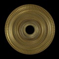 Gold Gridded Torus Isolated On Black