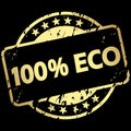 gold grunge stamp with Banner 100% Eco