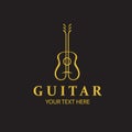gold guitar emblem Royalty Free Stock Photo