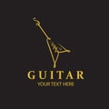 gold guitar emblem Royalty Free Stock Photo