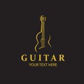 gold guitar emblem Royalty Free Stock Photo