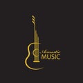 gold guitar emblem Royalty Free Stock Photo