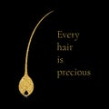 Gold hair bulb with a quote